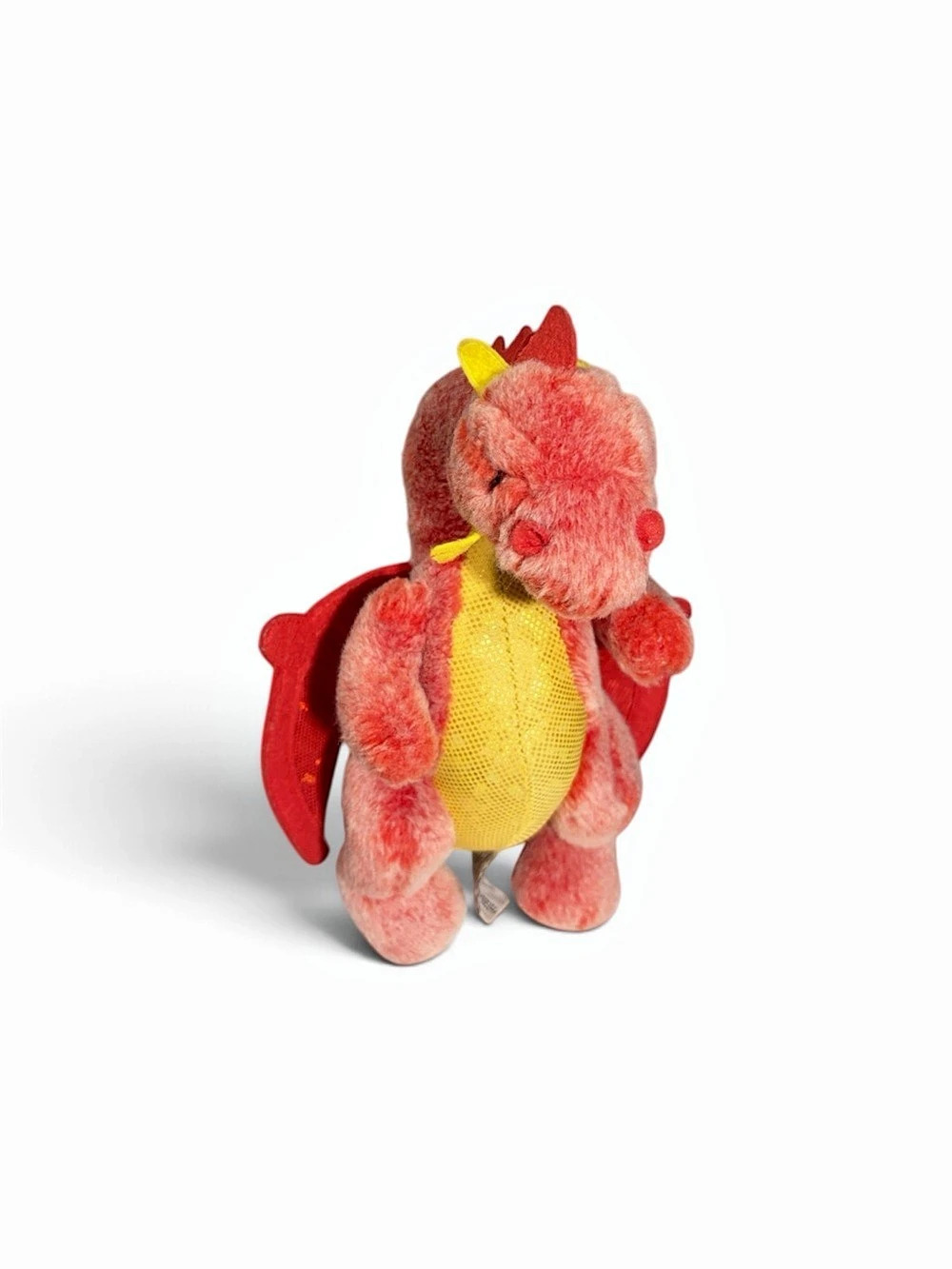 Russ Berrie Red Orange Dragon Yellow Mesh Belly Stuffed Animal Plush 13.5 Inch
